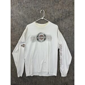 Harley Davidson Long Sleeve T Shirt Mens XL Hogs Blood Mikes Famous Groton CT